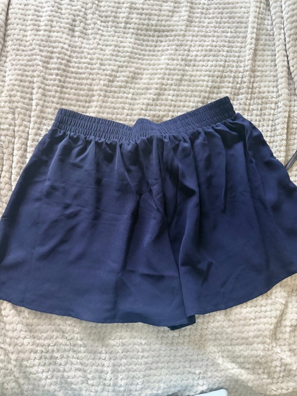 Cute Navy Blue Flowy Athletic Shorts